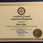 Certificate of Special Congressional Recognition 3